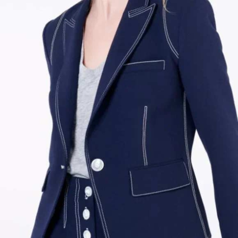 NWOT Contrast Stitch Machenzie Dickey Jacket Single Button Womens Size 00